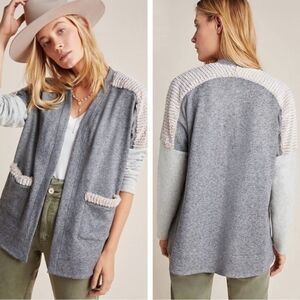 AMADI Anthropologie $118 Cora Cardigan Size XS Sweater Pockets Faux Fur Open